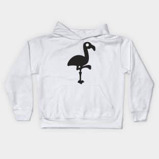 Simple Black Flamingo Kids Hoodie